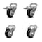 Service Caster 3.5 Inch Black Polyurethane Swivel Bolt Hole Caster Set with 2 Total Lock Brake SCC-BHTTL20S3514-PPUB-BLK-2-S-2 - alternate 1